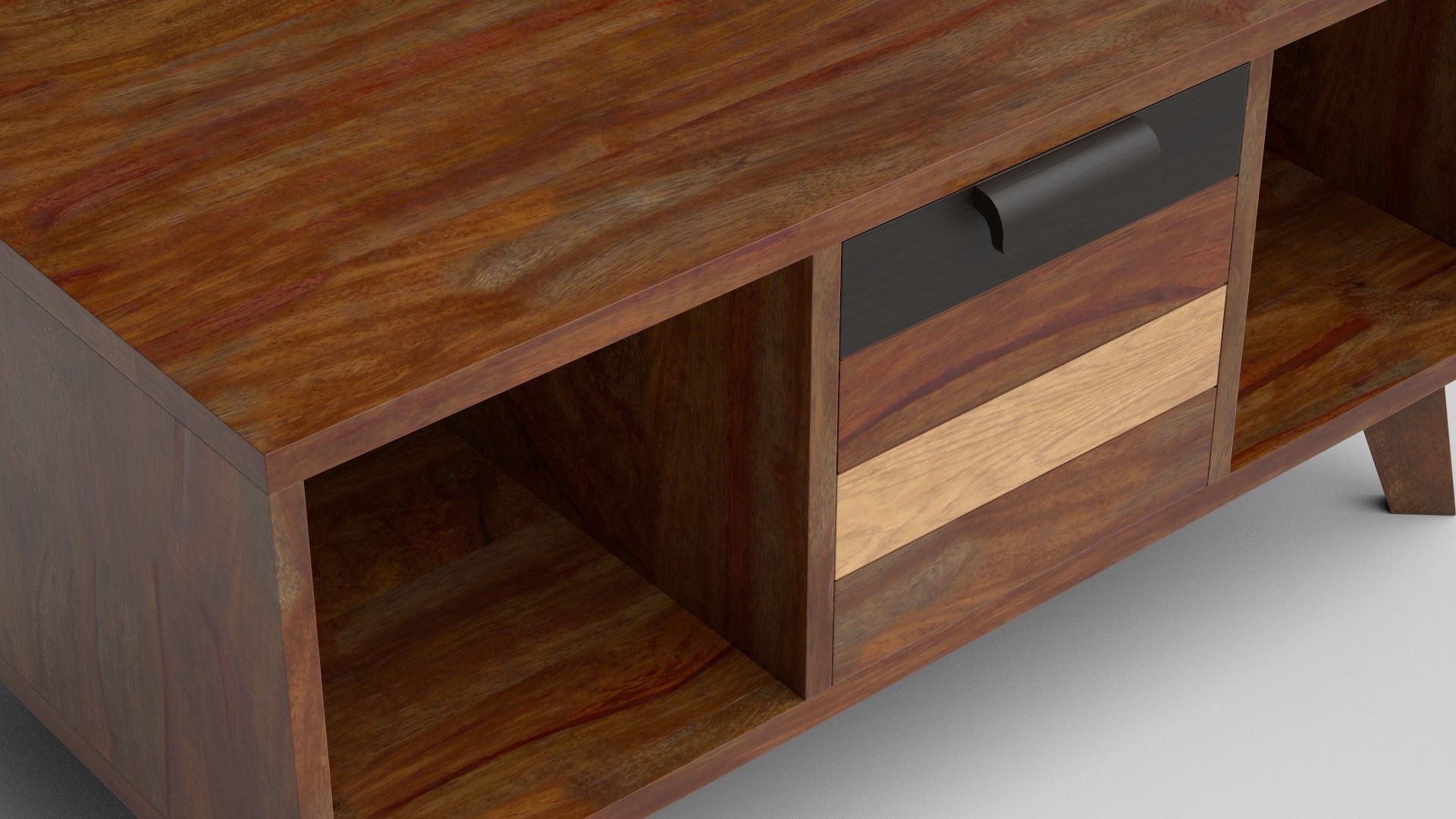 Monet Coffee Table Teak wood Low-poly 3D model_6