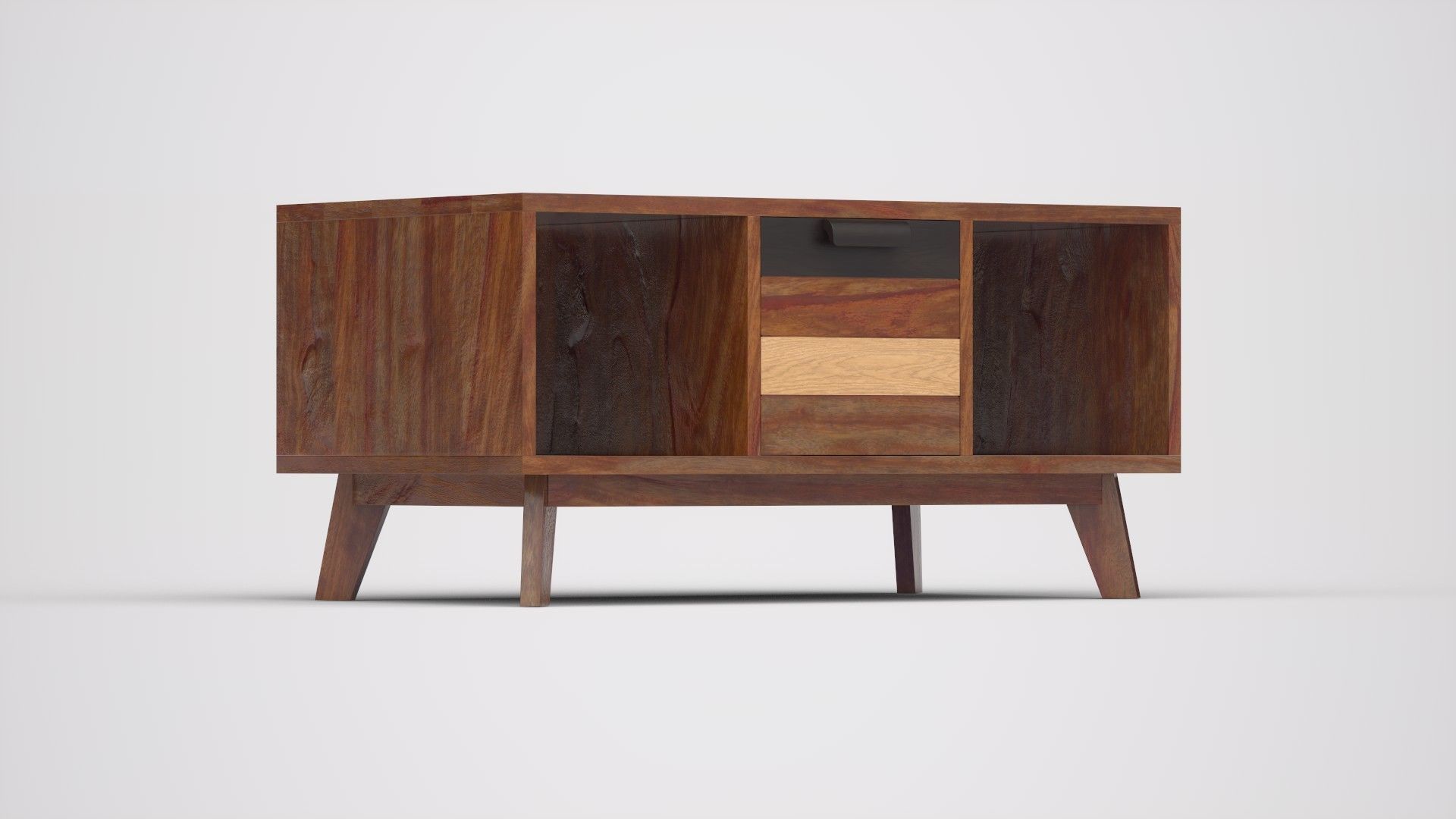 Monet Coffee Table Teak wood Low-poly 3D model_4