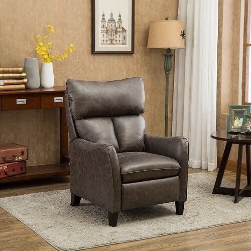Hallock Faux Leather Manual Recliner 3D model