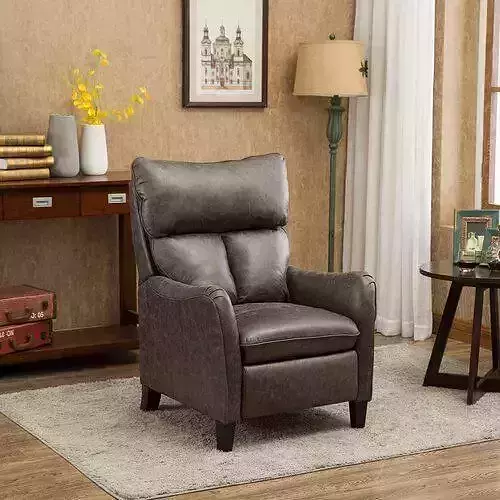 Hallock Faux Leather Manual Recliner 3D model