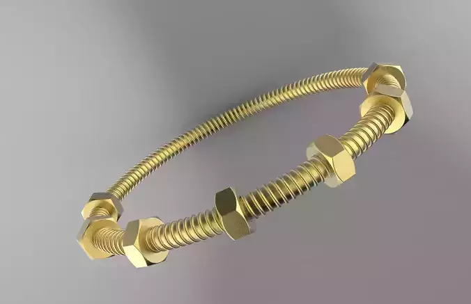 braclet gold plated ring 3D print model