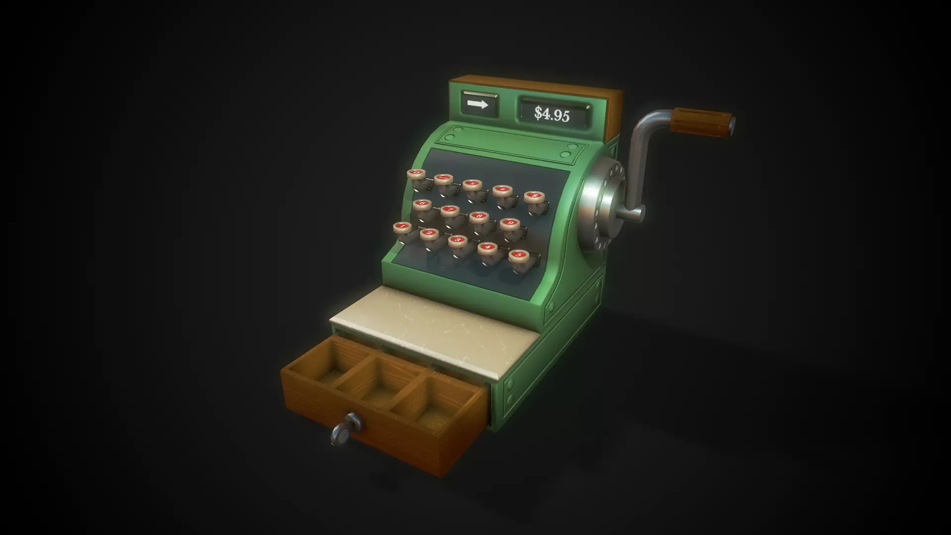 Stylized Cash Register - Tutorial Included Low-poly 3D model