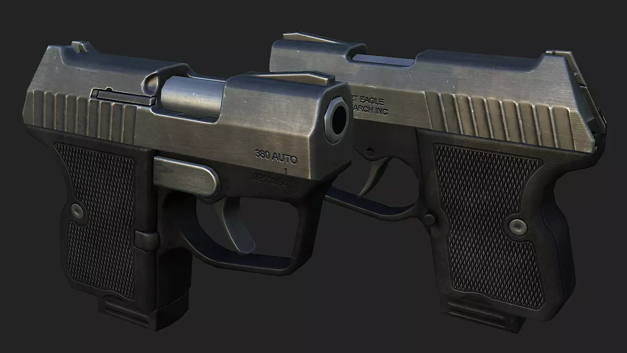 Micro Desert Eagle Low-poly 3D model_0