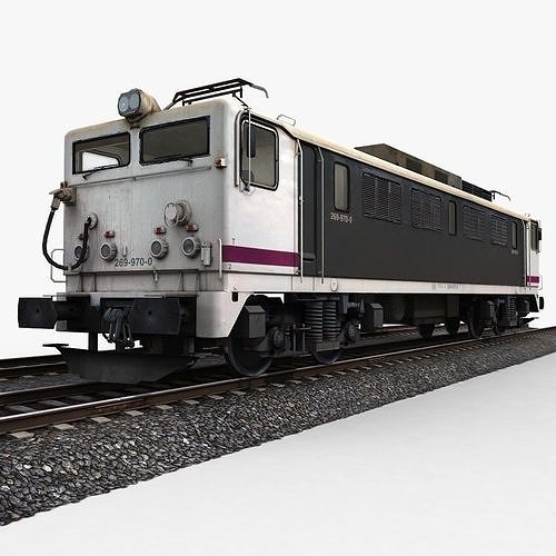 Train Engine Low-poly 3D model
