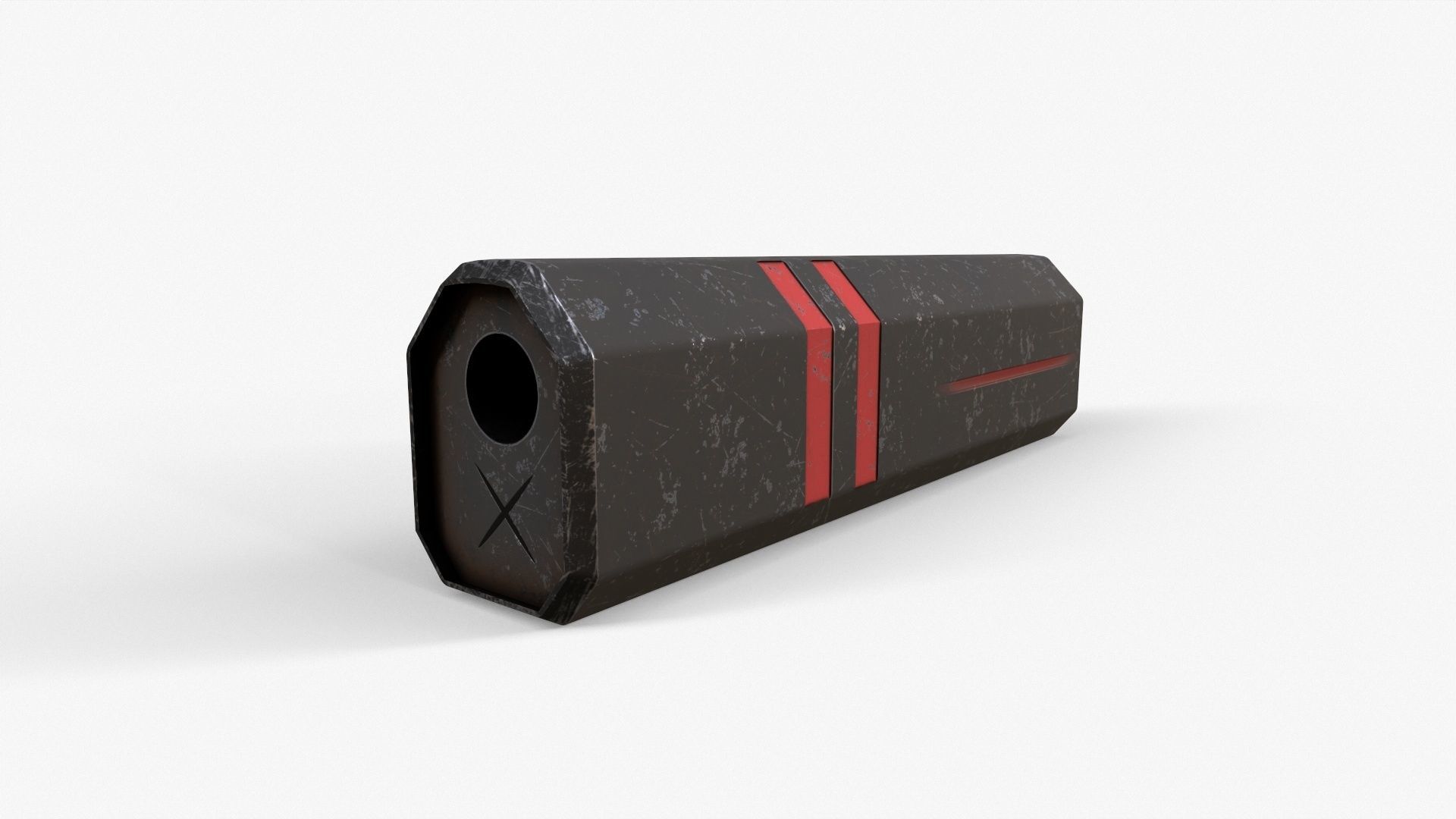 Silencer V3 Low-poly 3D model_6