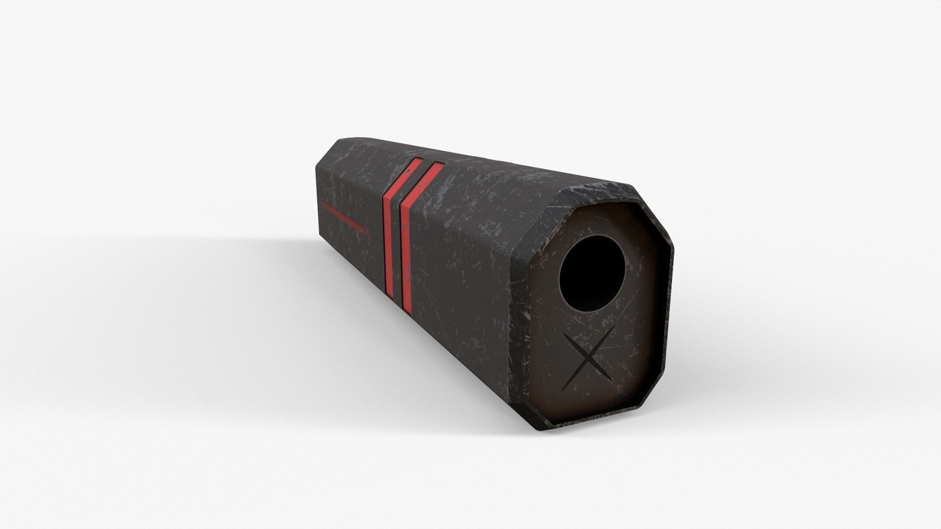 Silencer V3 Low-poly 3D model_10