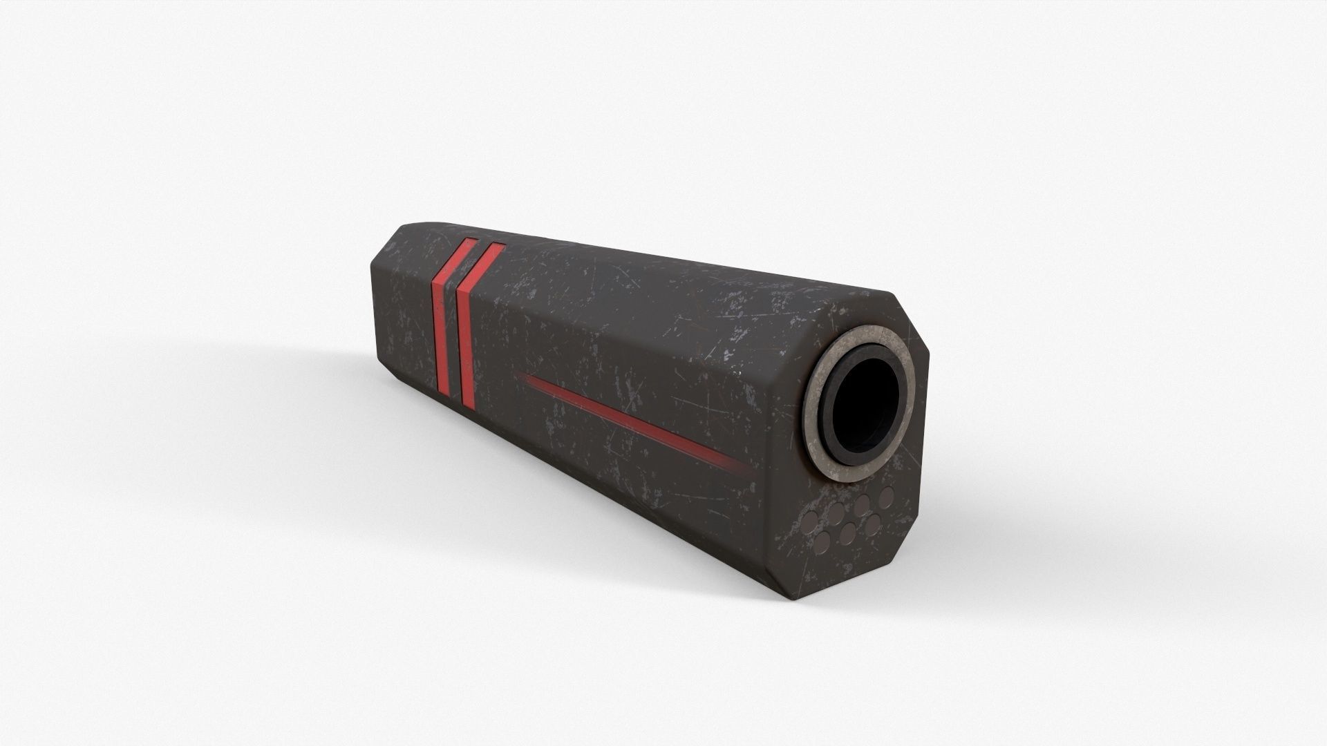 Silencer V3 Low-poly 3D model_12