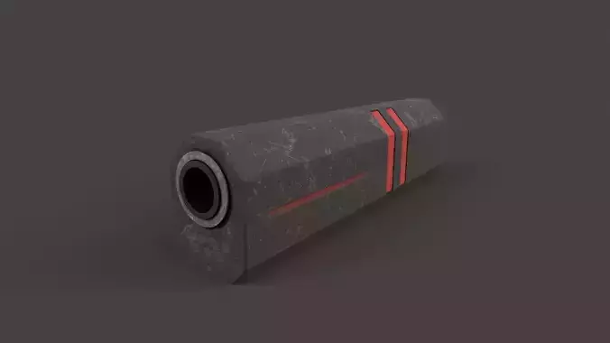 Silencer V3 Low-poly 3D model