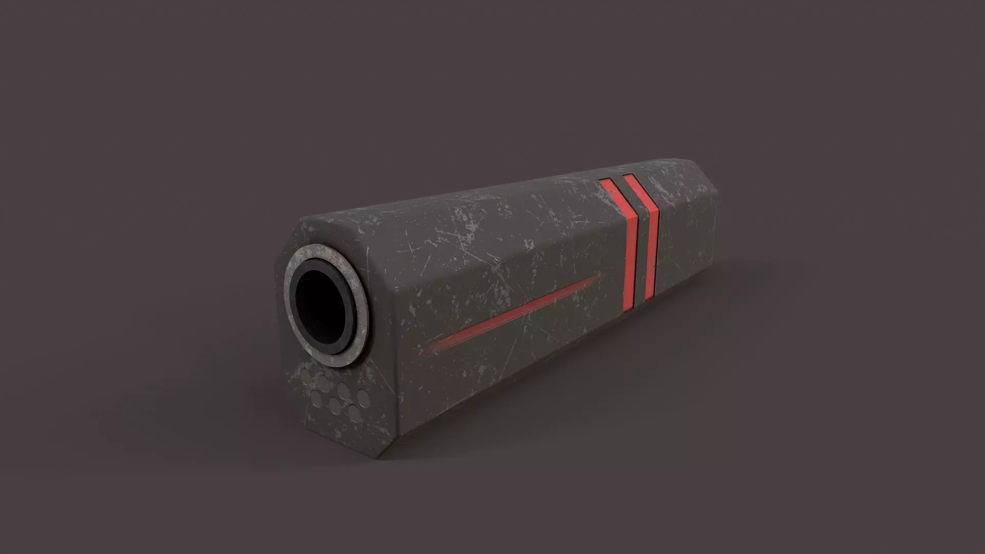 Silencer V3 Low-poly 3D model_0