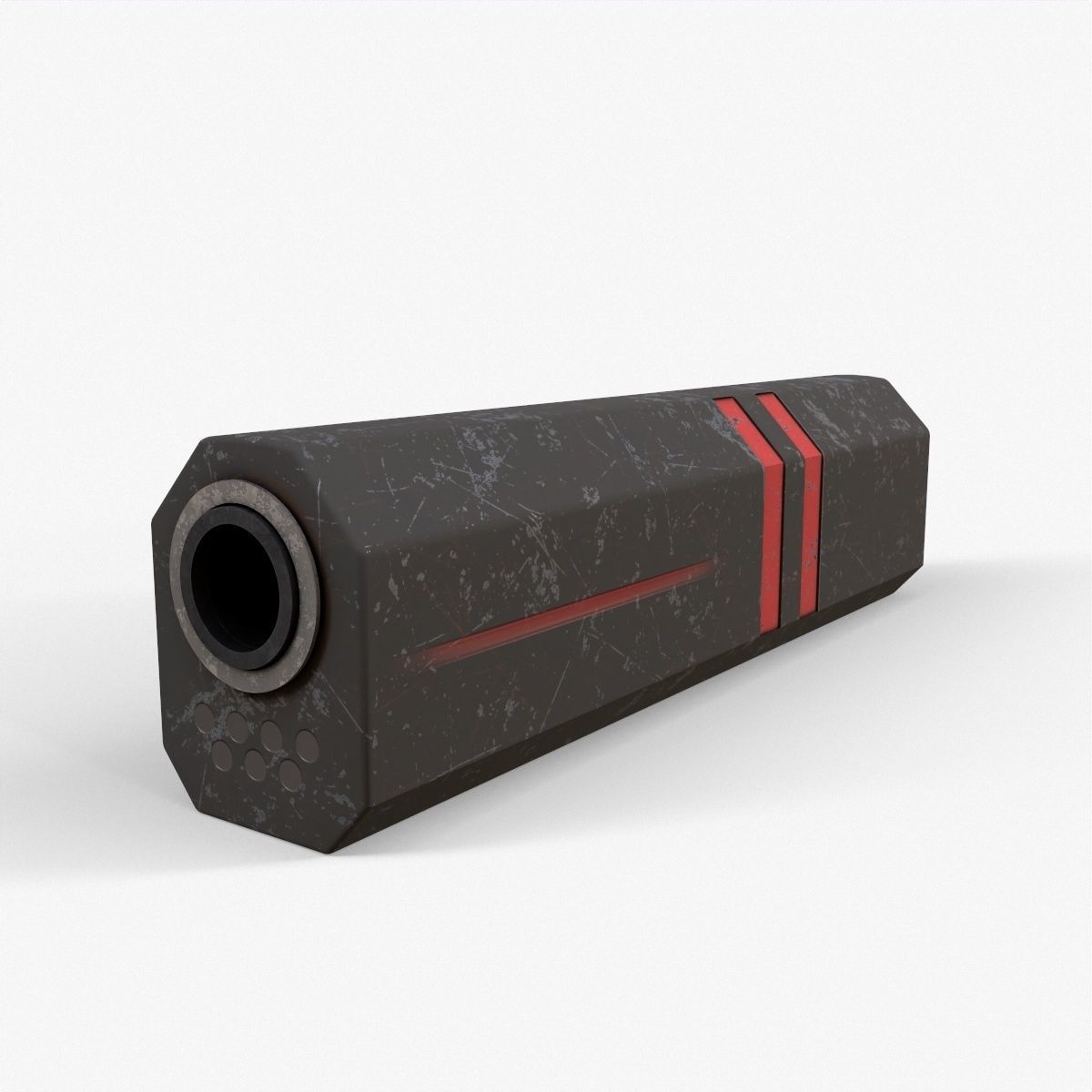 Silencer V3 Low-poly 3D model_4