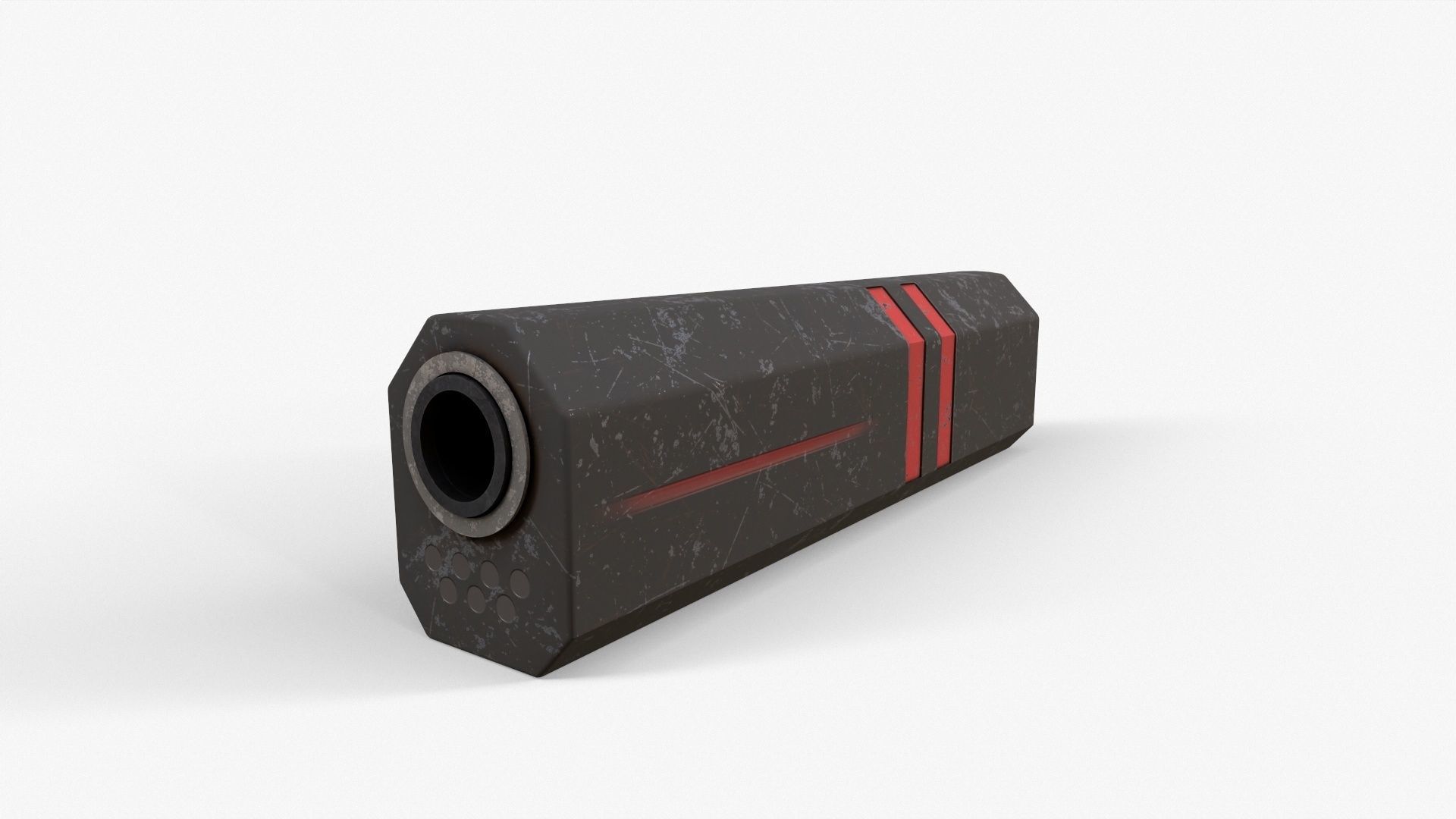 Silencer V3 Low-poly 3D model_3