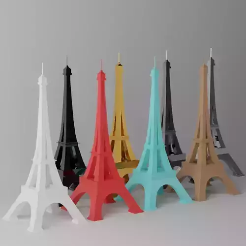 Toy Paris Eiffel Tower Landmark Low-poly 3D model