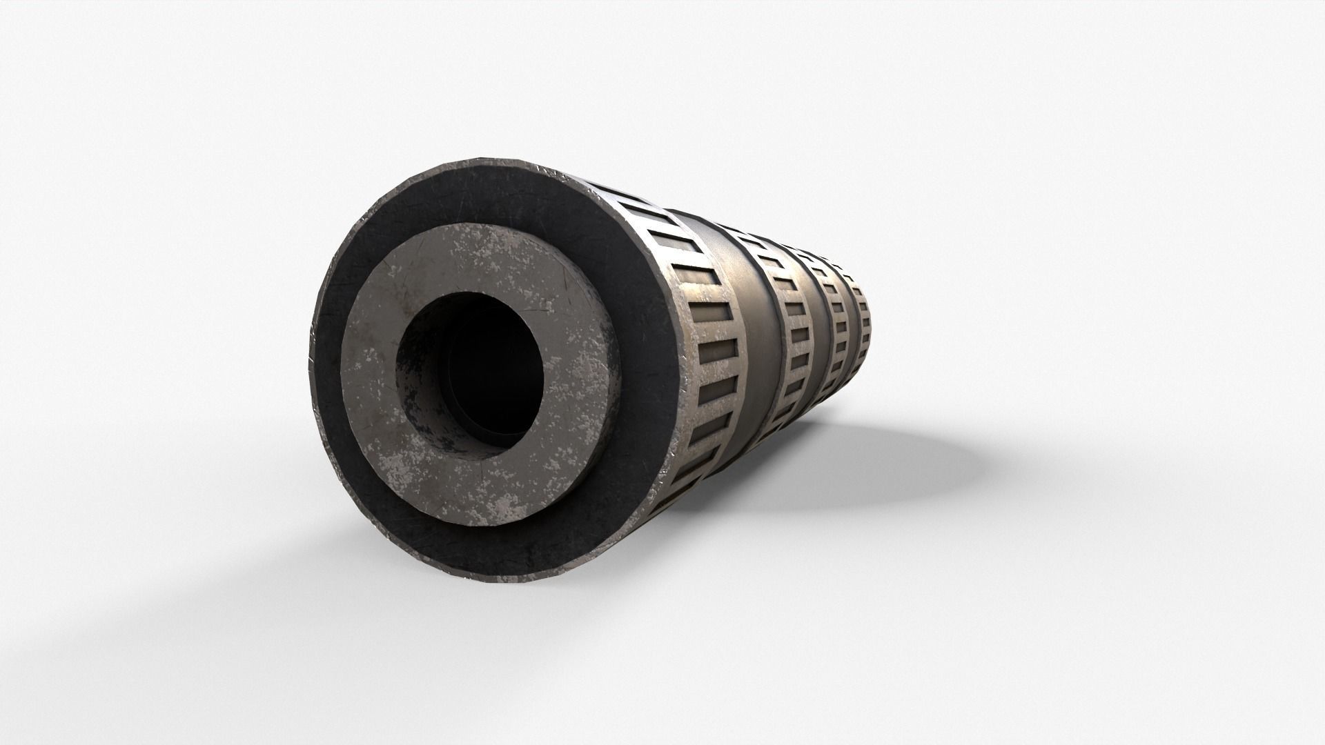 Silencer V4 Low-poly 3D model_9