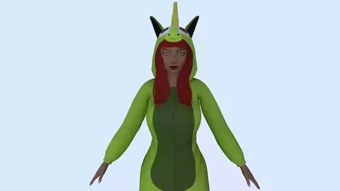 Girl kigurumi unicorn 4 Low-poly 3D model