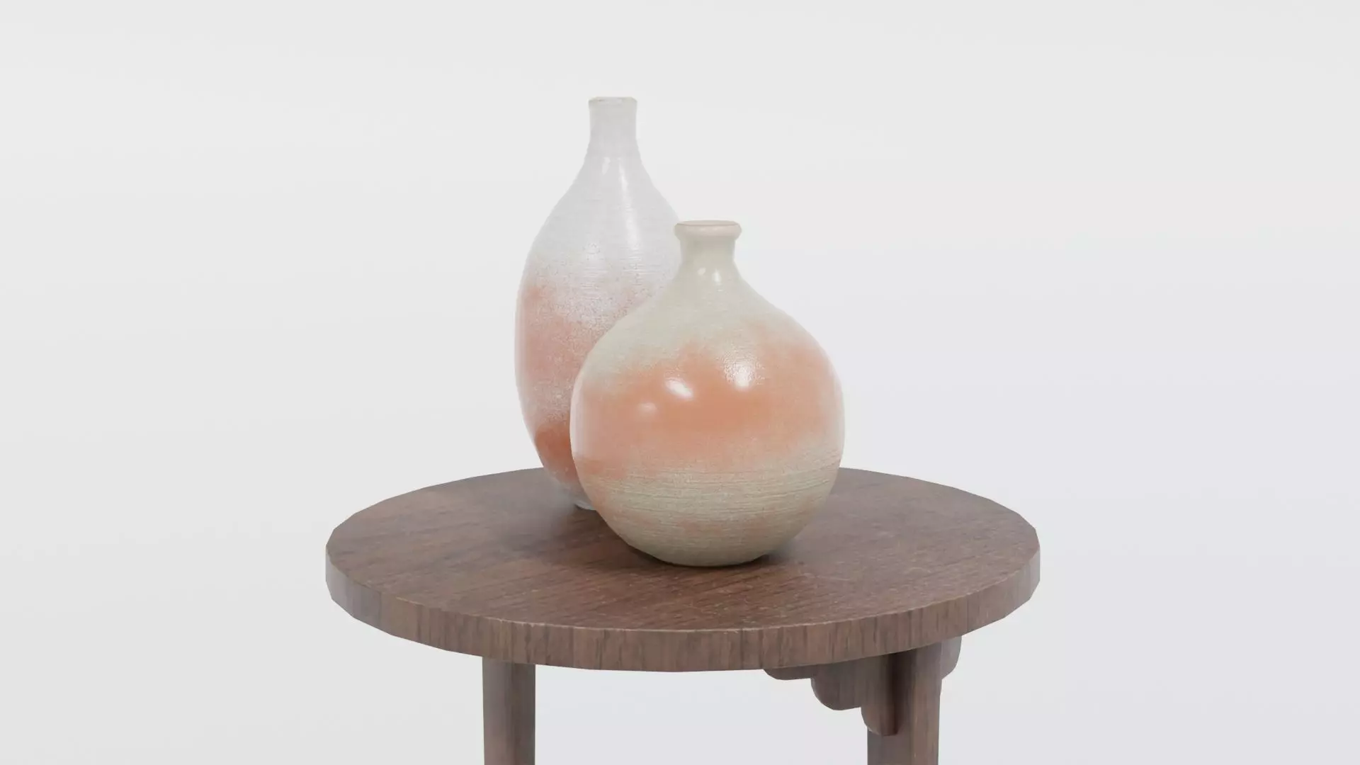 Japanese Table 6 - Vases Low-poly 3D model