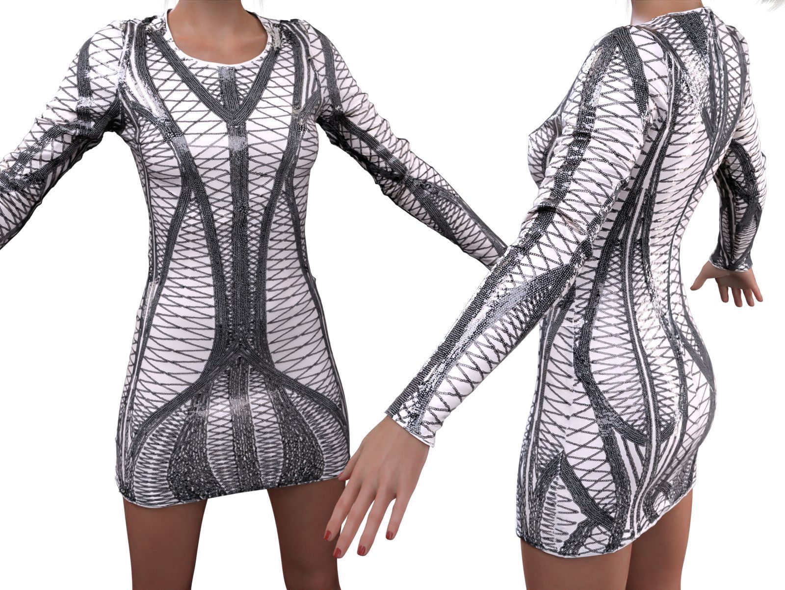 Arc Dress 3D model_2