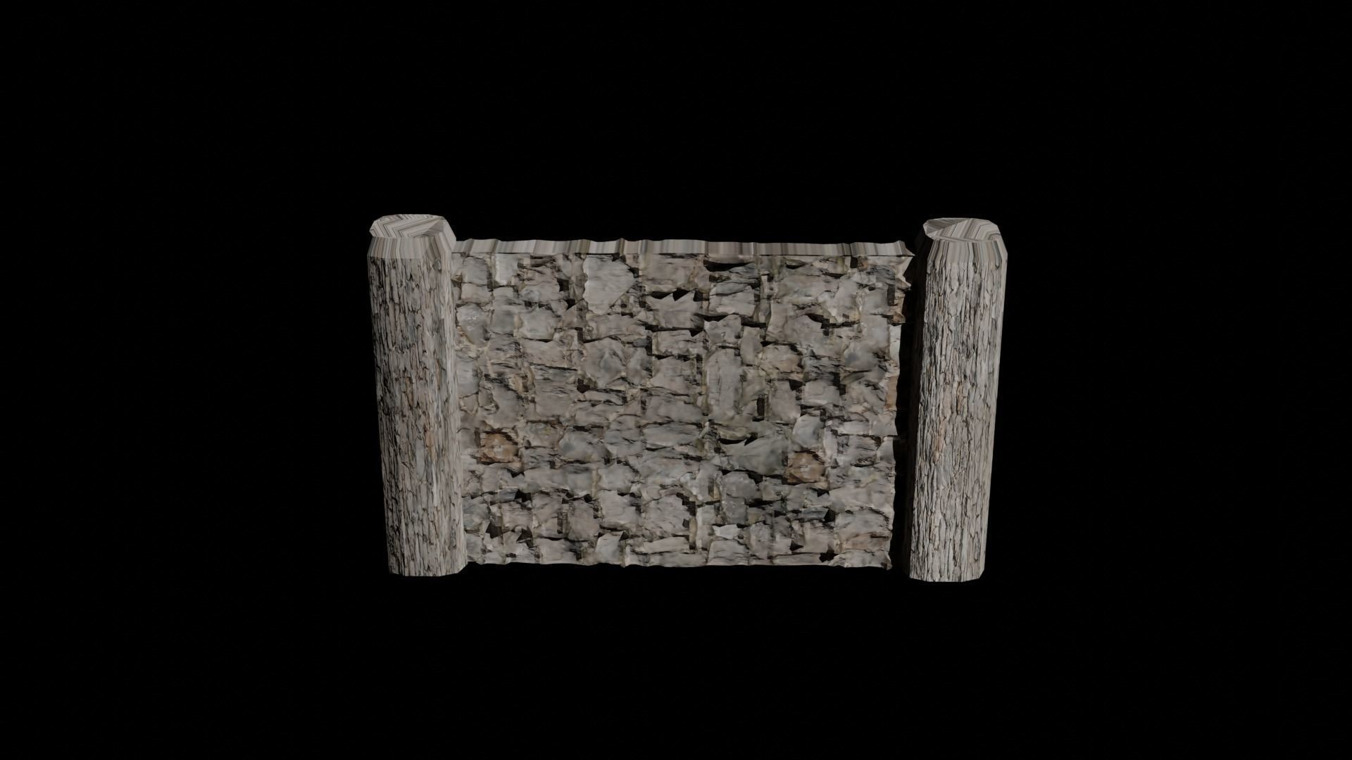 Free Game Ready PBR Textured Broken Wall Free 3D model_5