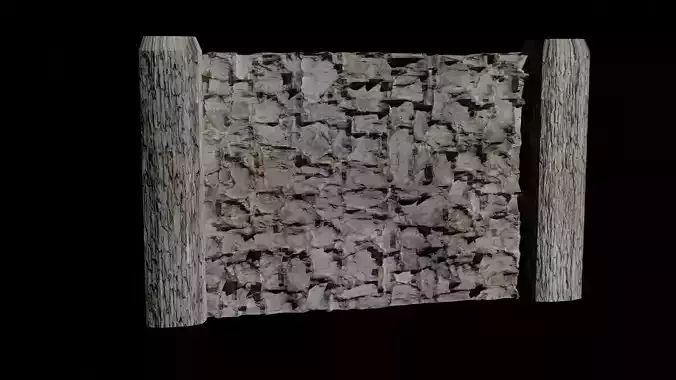 Free Game Ready PBR Textured Broken Wall