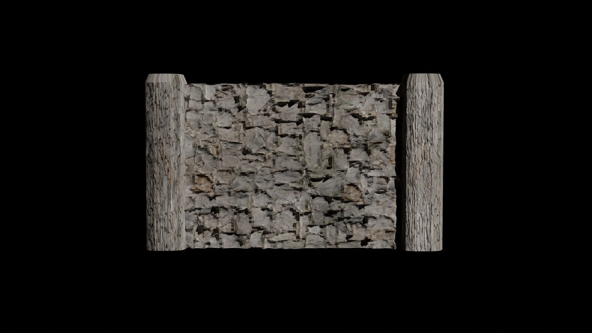 Free Game Ready PBR Textured Broken Wall Free 3D model_4