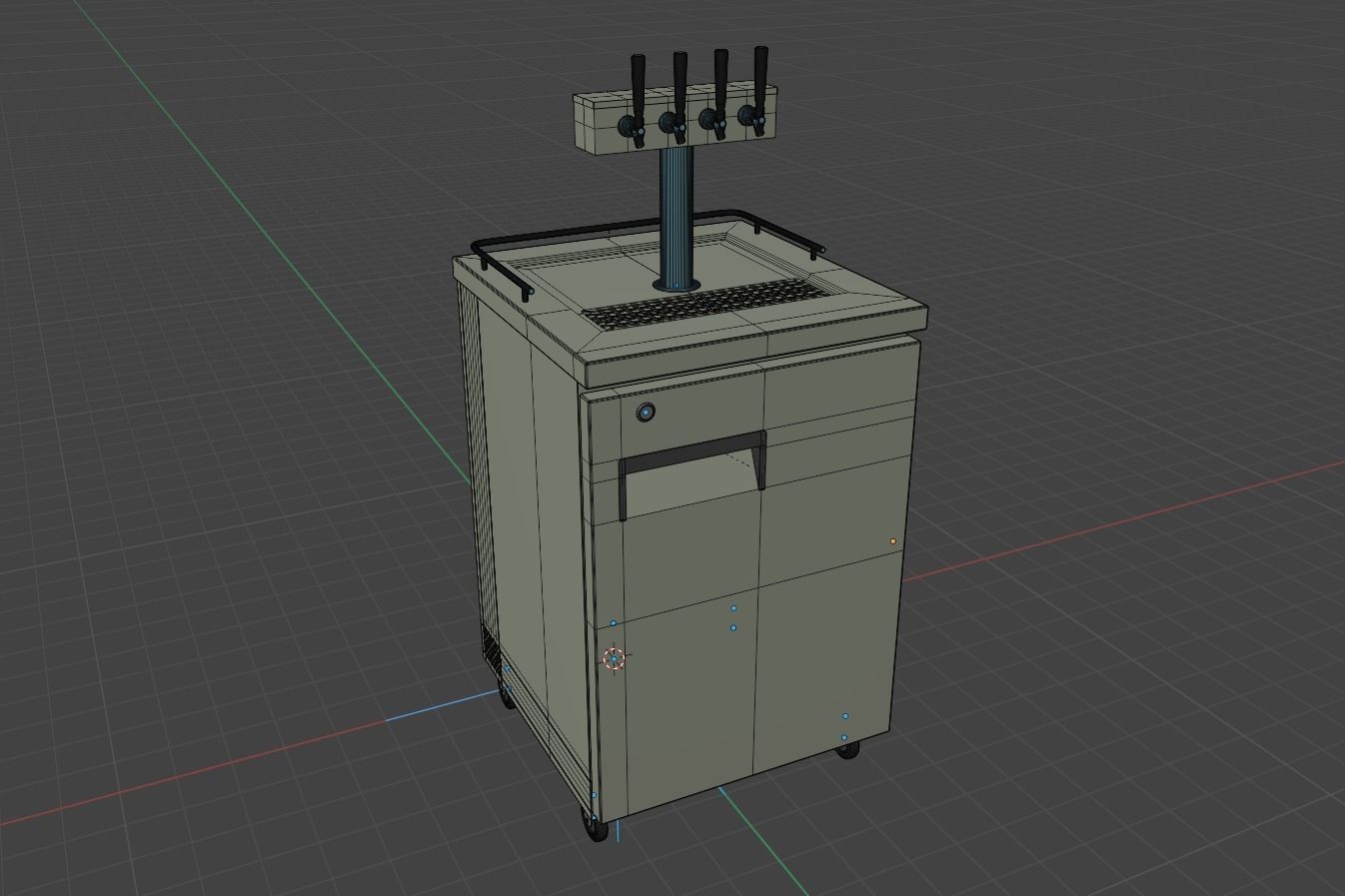 4-Tap Kegerator Beer Fridge 3D model_5