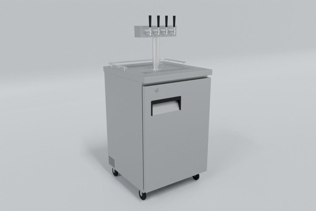 4-Tap Kegerator Beer Fridge 3D model_3