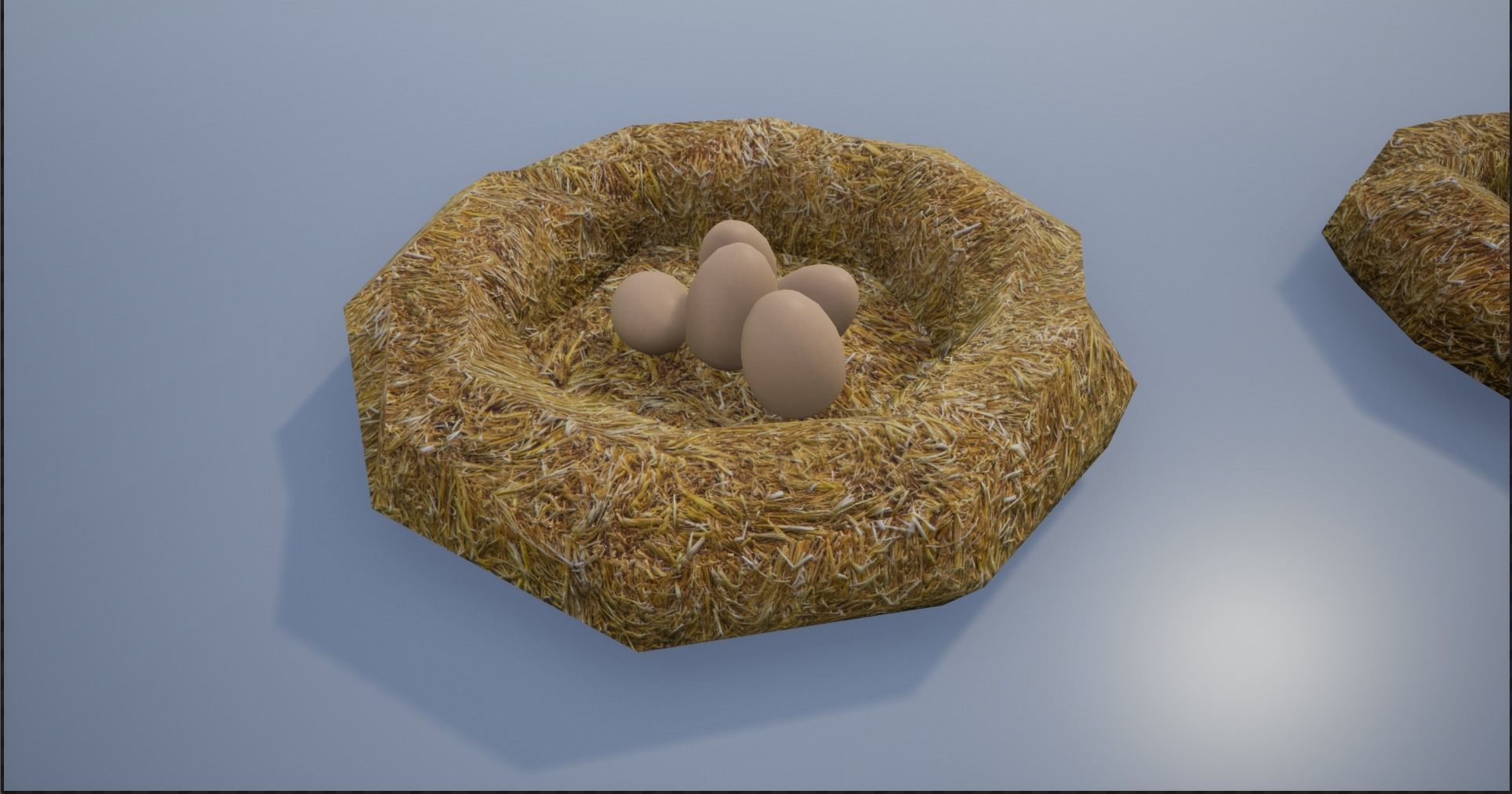 Birdnests and Eggs hatched and remains Low-poly 3D model_8