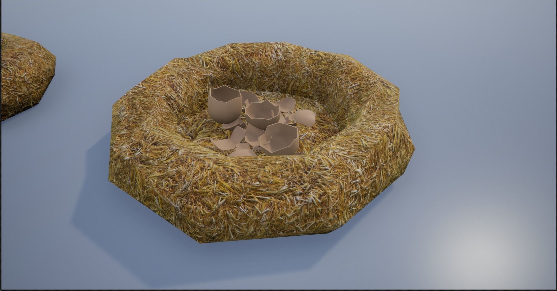 Birdnests and Eggs hatched and remains Low-poly 3D model_10