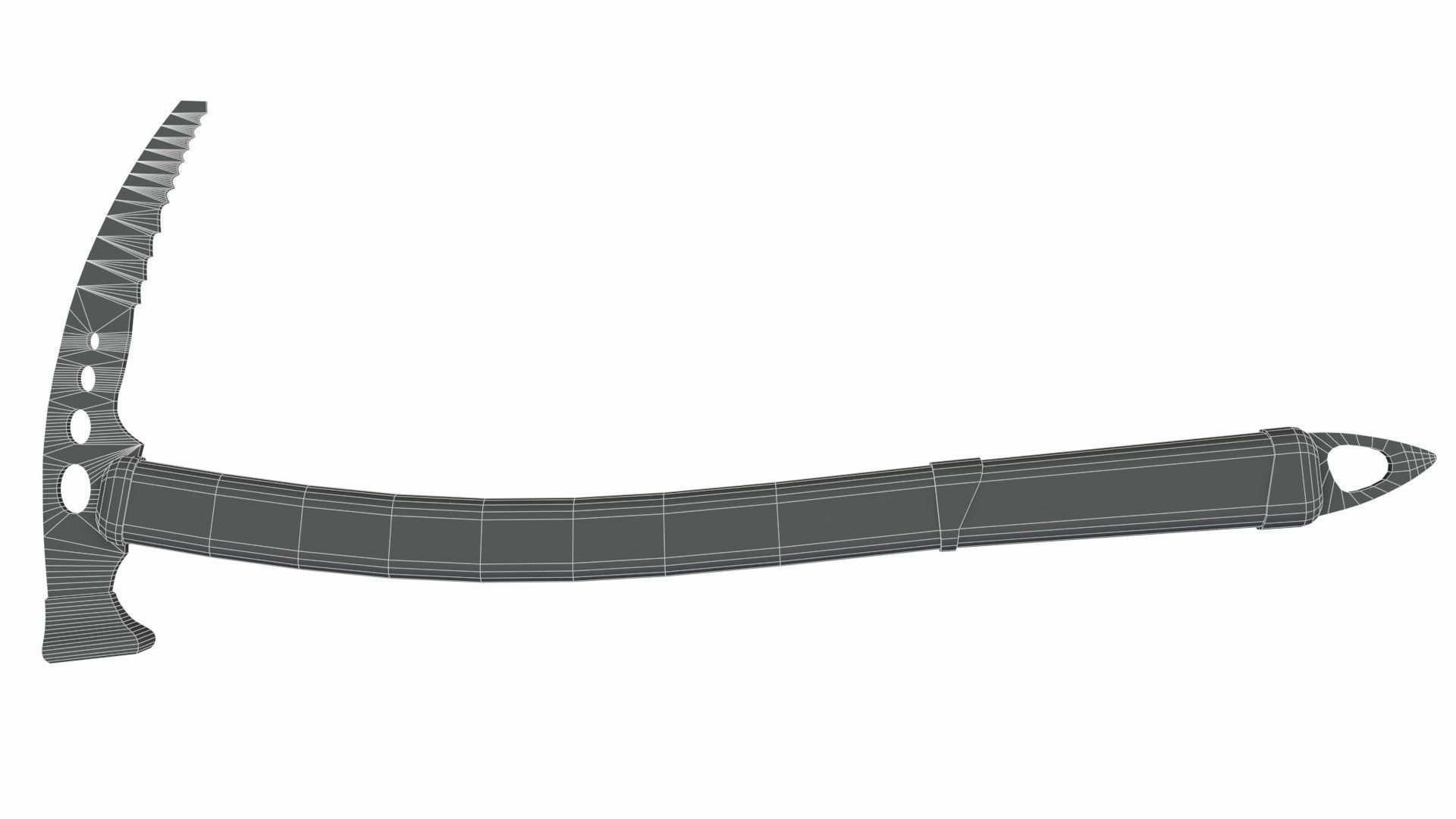 Ice-axe mountaineering axe with handle 3D model_11