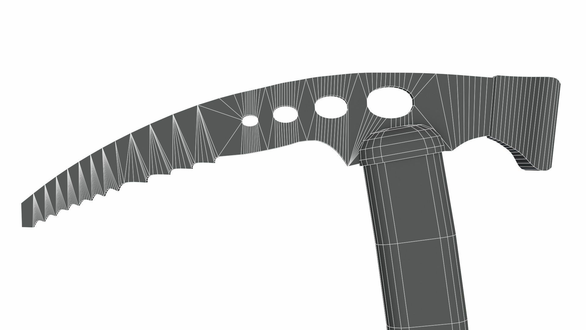 Ice-axe mountaineering axe with handle 3D model_13