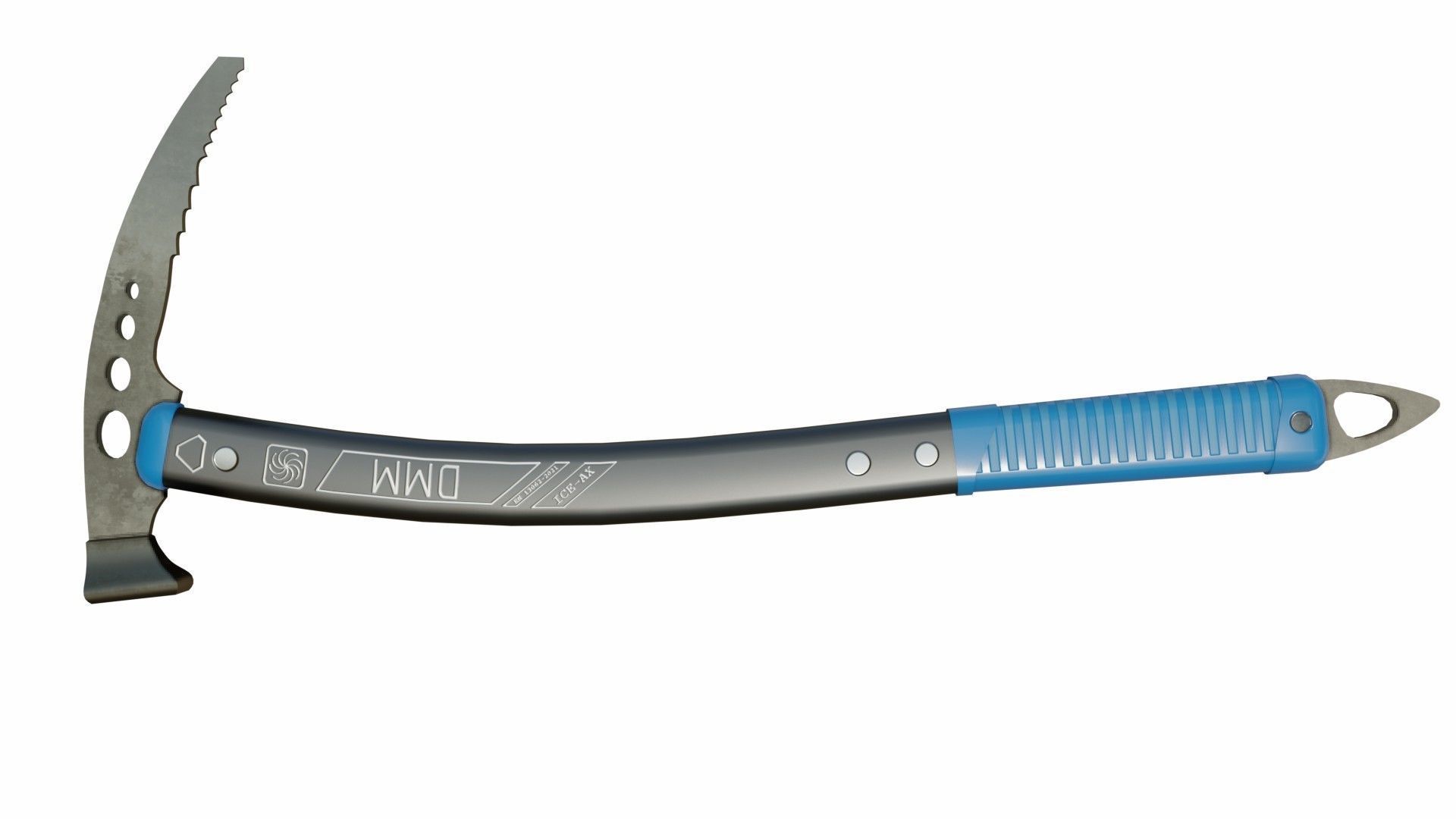 Ice-axe mountaineering axe with handle 3D model_3