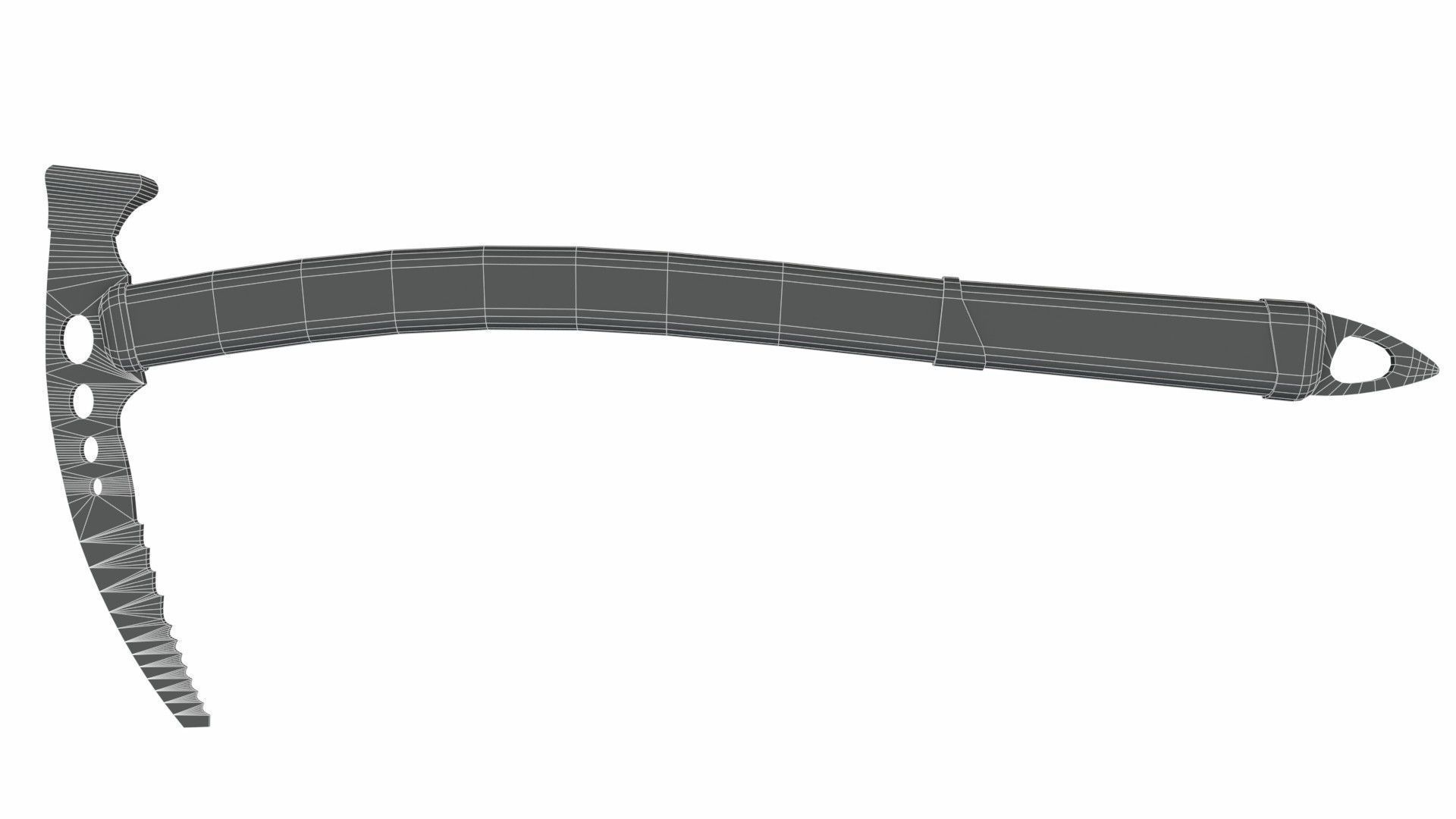 Ice-axe mountaineering axe with handle 3D model_9