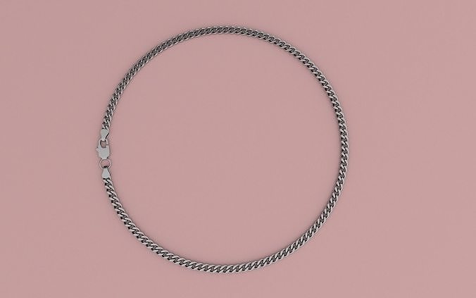 Curb chain with spring clip 3D print model