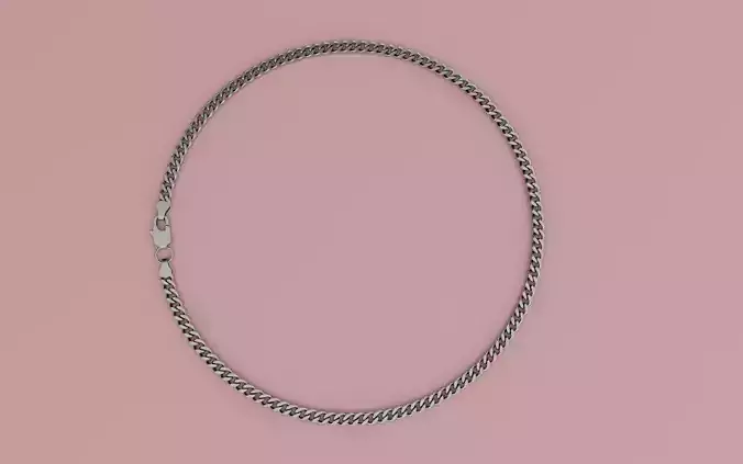 Curb chain with spring clip 3D print model