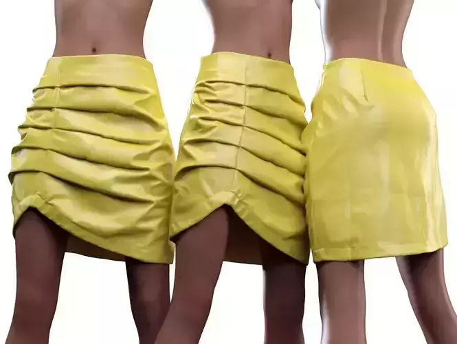 Asymmetric Leather Skirt 3D model