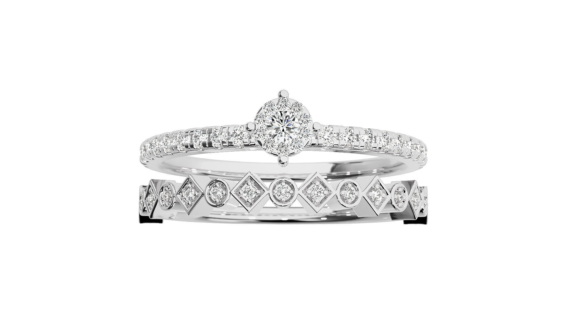 Women solitaire ring 3dm stl render detail 3D print model_1