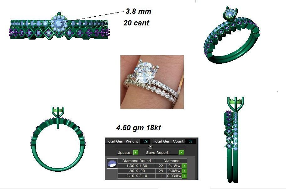 Women solitaire ring 3dm stl render detail 3D print model_2