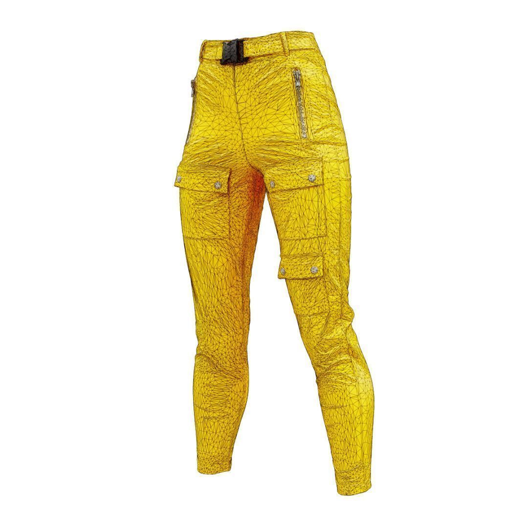 Bags And Zippers Vinyl Trousers 3D model_20