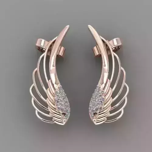 Earring gold and diamond ring