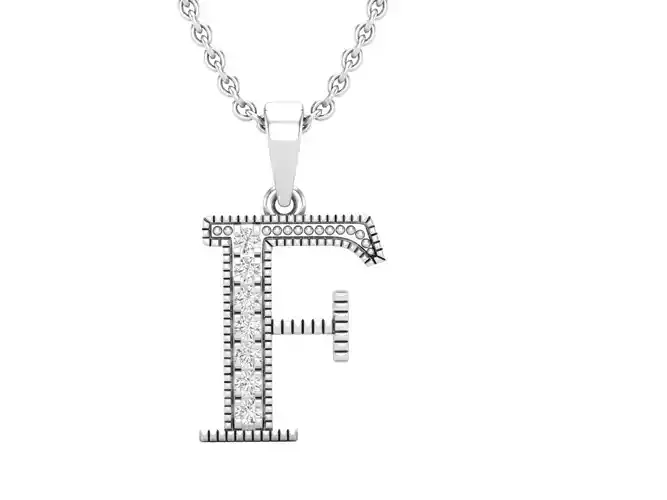 Alphabet - F Diamond pendant