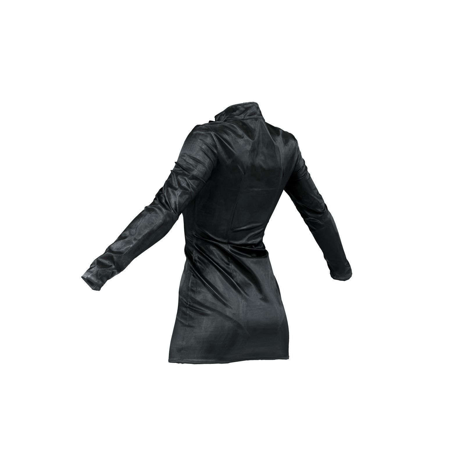 Belted Fetish Dress 3D model_5