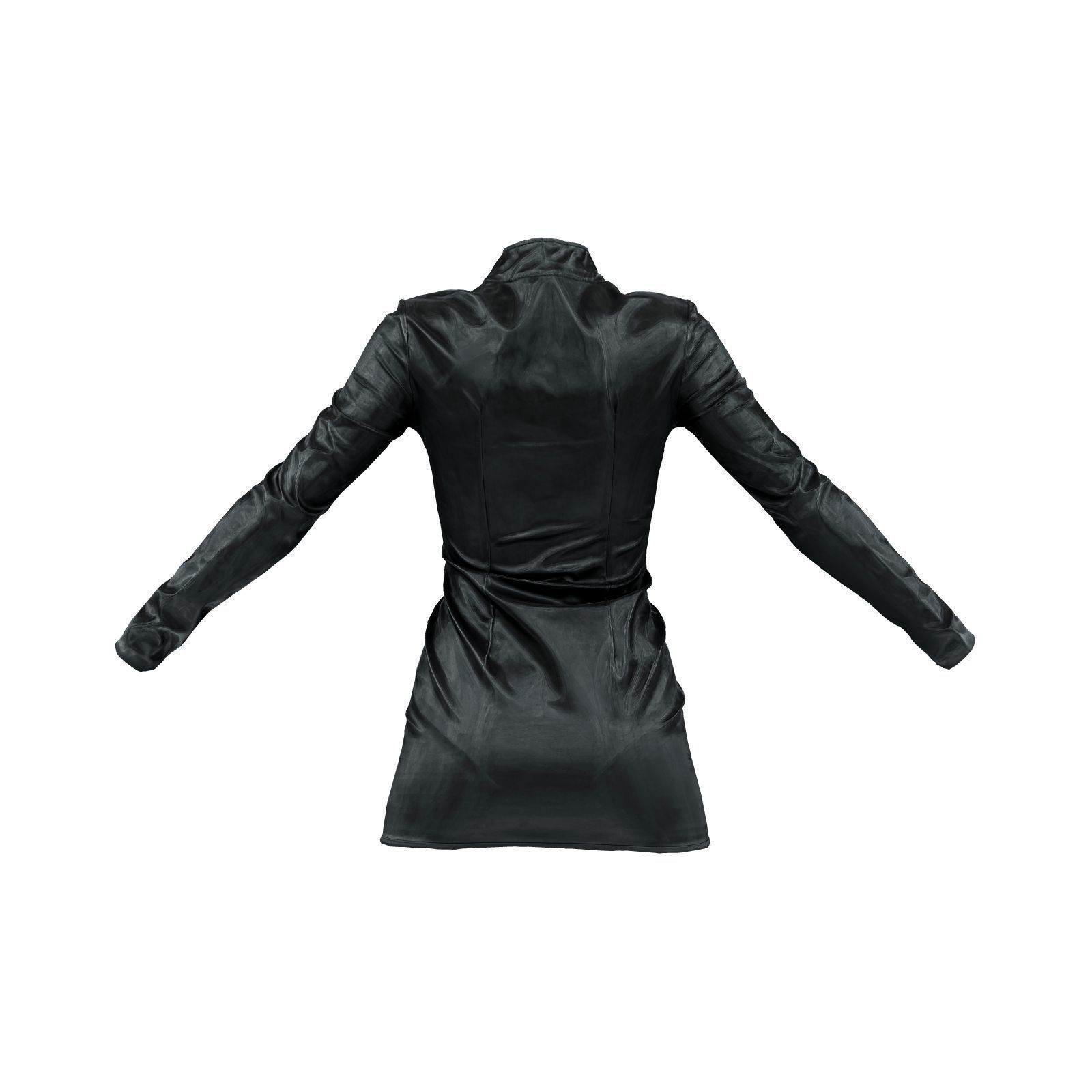 Belted Fetish Dress 3D model_3