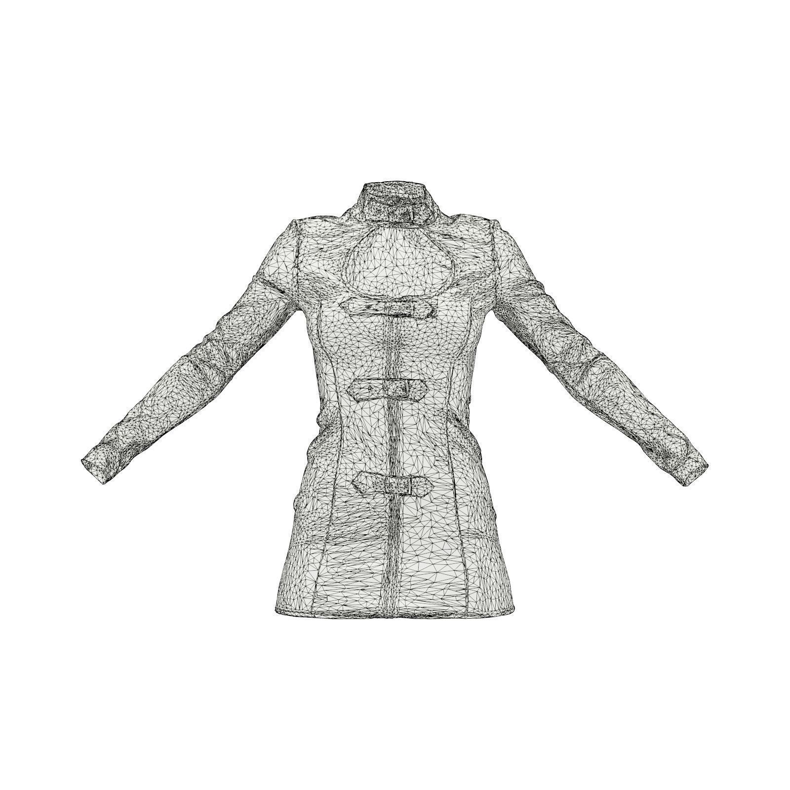 Belted Fetish Dress 3D model_8