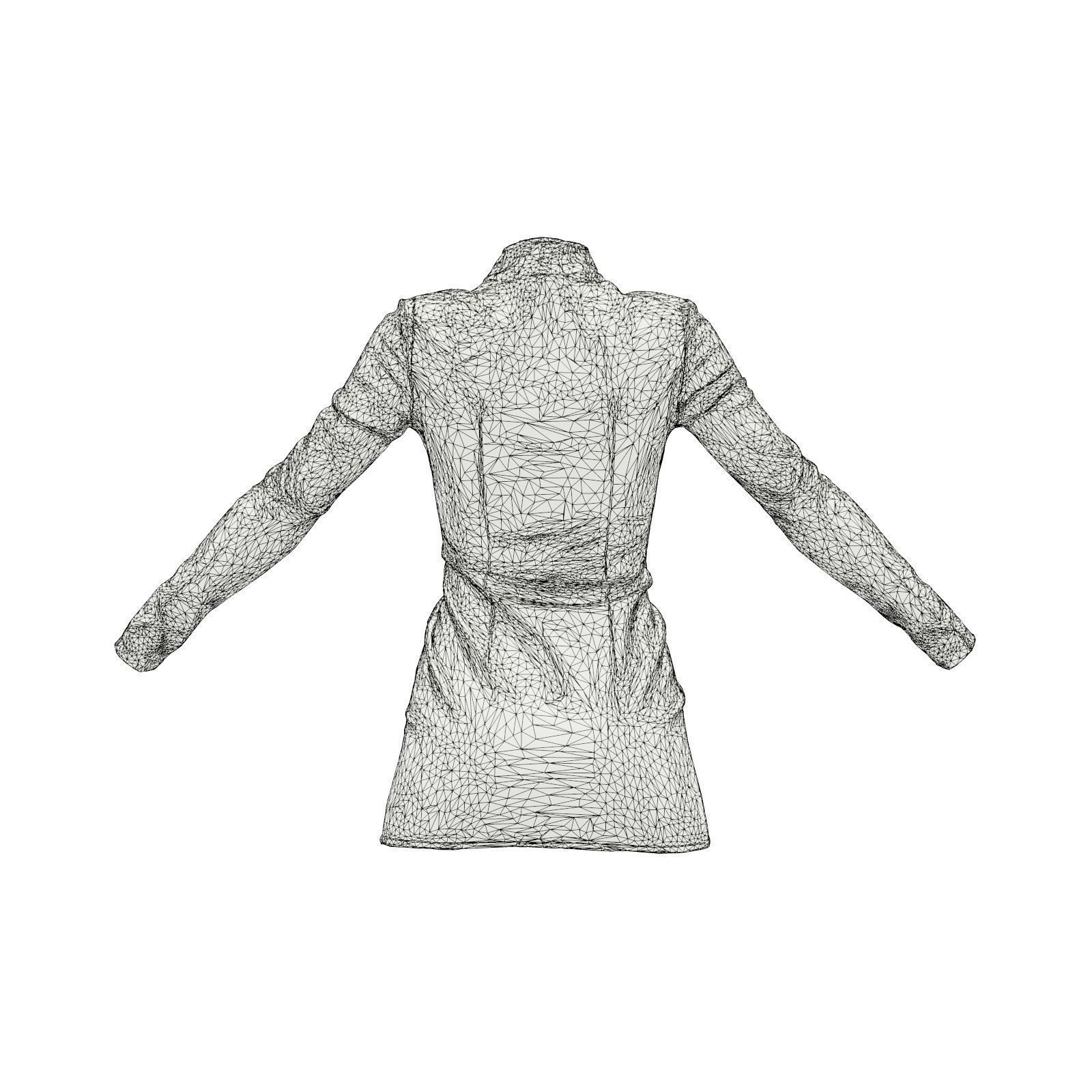 Belted Fetish Dress 3D model_9