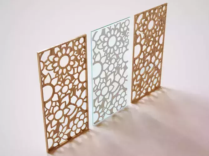 Partition three laser cut panels