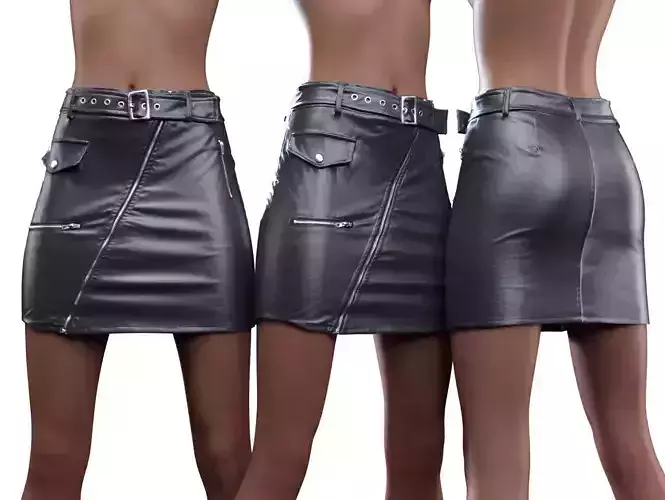 Belted Skirt 3D model