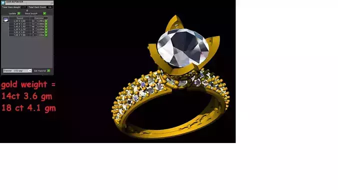 Rings gold ring with diamonds 3D print model