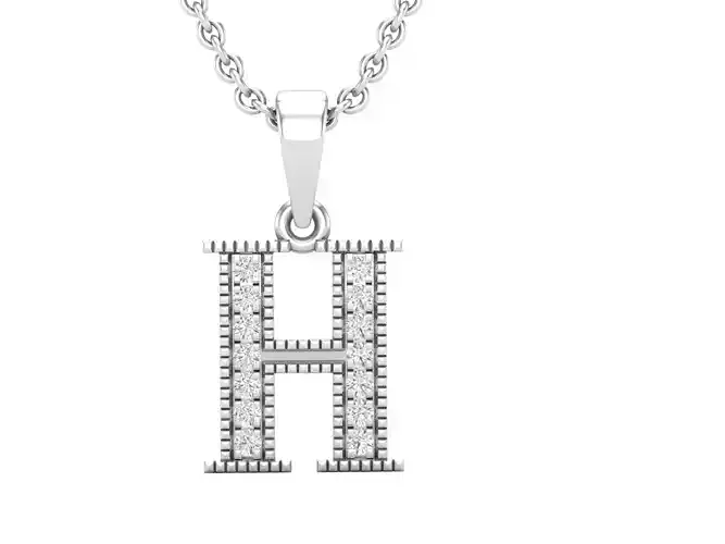 Alphabet - H Diamond pendant