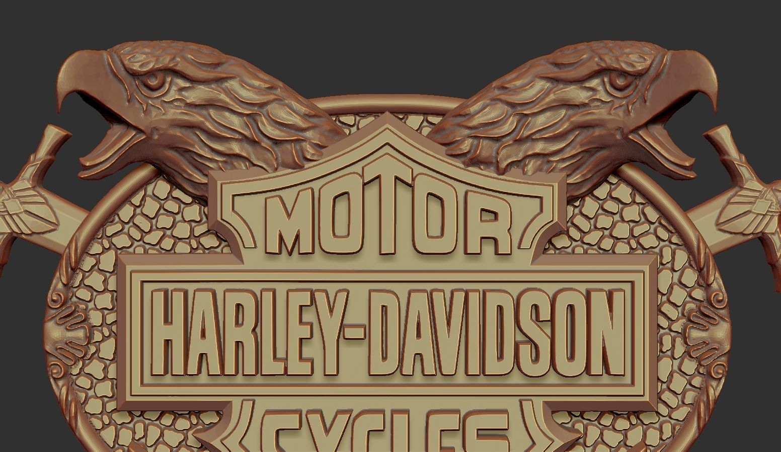 Harley Davidson Bas Relief stl model for cnc and 3d printer  3D print model_4