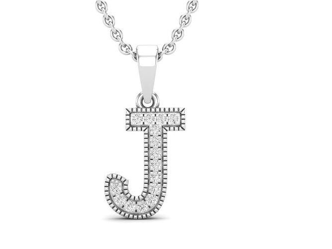 Alphabet - J Diamond pendant 3D print model