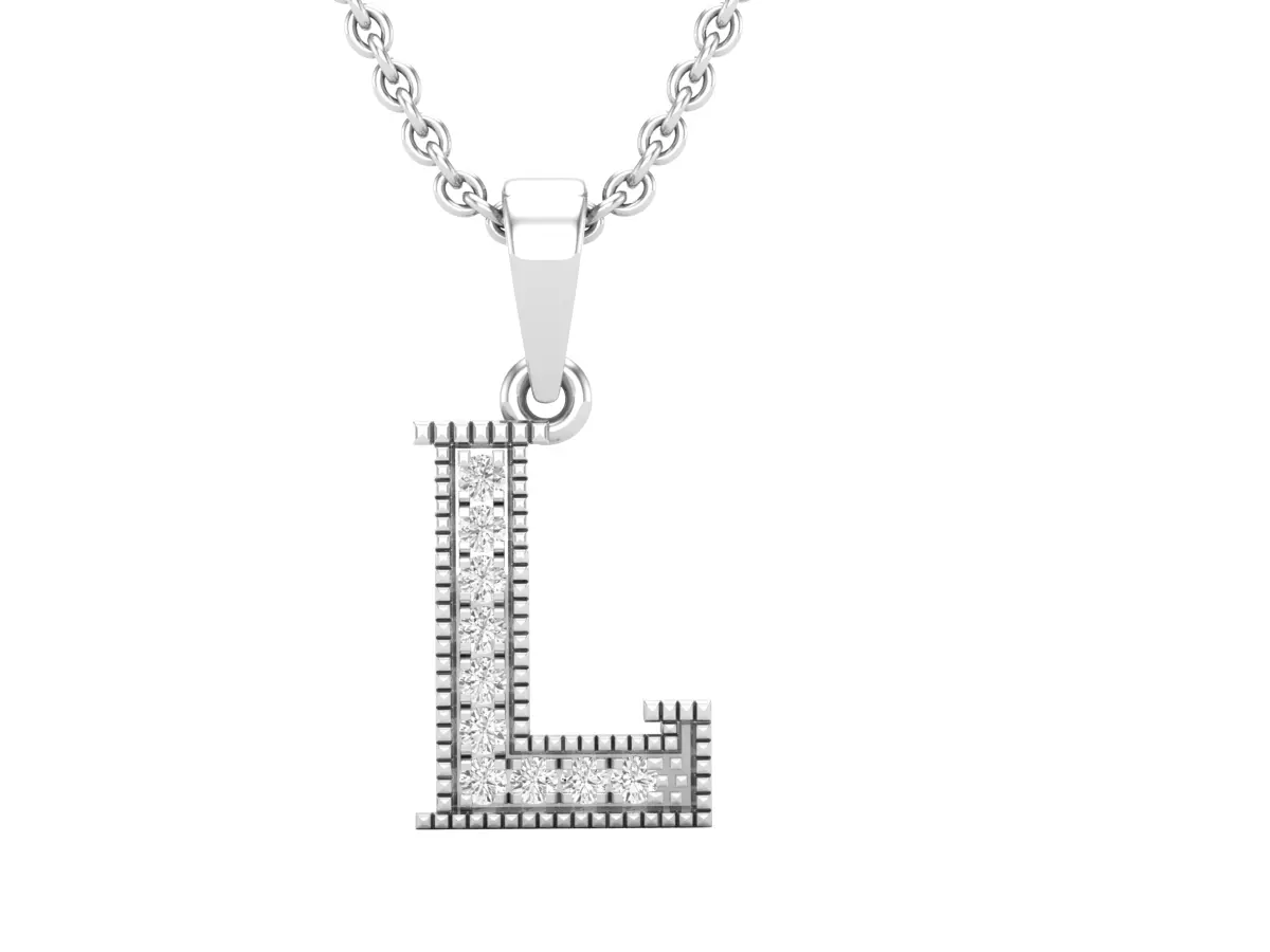 Alphabet - L Diamond pendant 3D print model